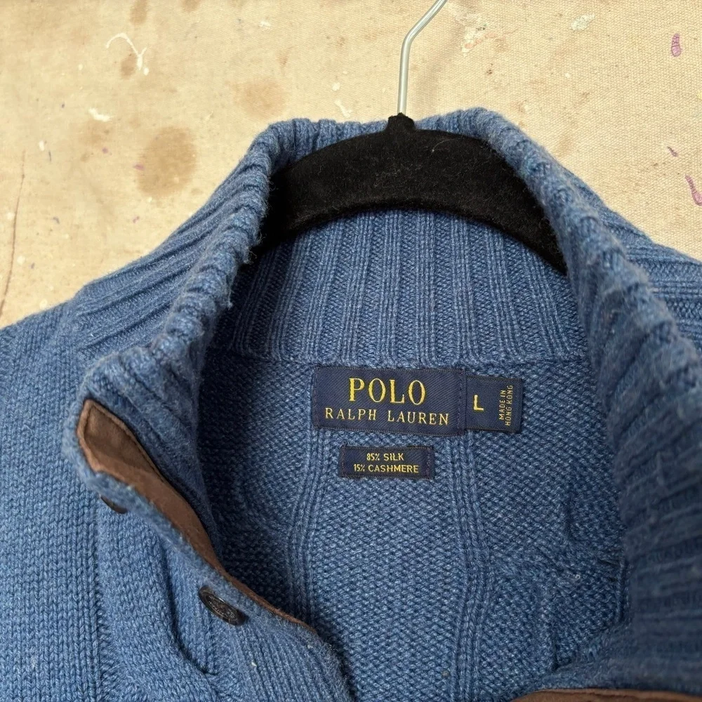 Polo By Ralph Lauren Cable Knit Silk Cashmere Blend Sweater